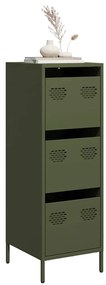 Credenza Verde Oliva 39x35x103,5 Cm İn Acciaio /