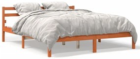 Letto Senza Materasso Marrone Cera 200x200 Cm İn Legno Di Pino /