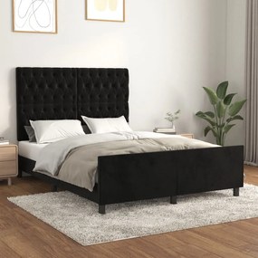 Giroletto Senza Materasso Nero 140x200 Cm İn Velluto /