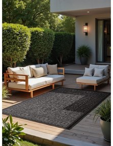 Tappeto da interno/esterno bianco e nero 200x290 cm Duet Kona – NORTHRUGS