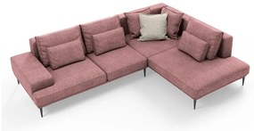 Divano letto angolare rosa, angolo destro Liege - Interieurs 86