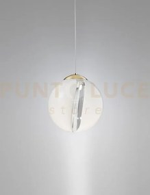 Poc sospensione 25l cristallo bianco ottone lucido 2 l22cc led 2700...