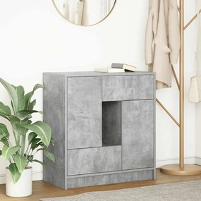 Credenza Con Cassetti E Ante Grigio Cemento 70,5x34x74,5 Cm /