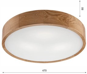 Lampada da soffitto marrone con paralume in vetro ø 47 cm Eveline - LAMKUR