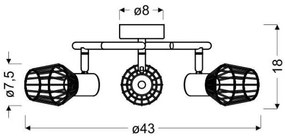 Luce Spot VIKING 3xE14/40W/230V grigio
