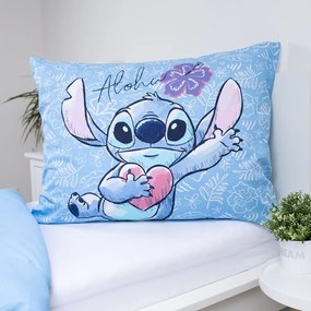 Set copripiumino e federa da bambini blu in cotone per letto singolo 140x200 cm Lilo and Stitch "Wave" – Jerry Fabrics