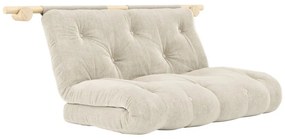 Divano color crema allungabile con rivestimento in velluto a coste 135 cm Hooked – Karup Design