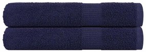 Asciugamani 2 Pz Blu Marino 100x200 Cm 360 G/m² 100% Cotone /