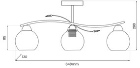 Lampadario a sospensione con supporto rigido CONNOR 3xE27/15W/230V cromo lucido/bianco