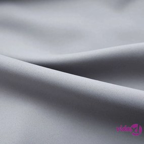 vidaXL Tende Oscuranti con Ganci 2 pz Grigie 140x175 cm