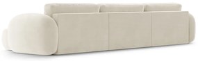 Divano angolare color crema allungabile/con contenitore (a U) con rivestimento in velluto Tonale – Cosmopolitan Design