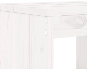 Set da pranzo per giardino 13pz bianco legno massello di pino