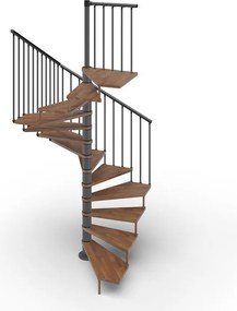 Scale Modulari ¼ di giro Normandie BURGER, con corrimano a destra, struttura in abete massello abete, gradini in legno abete, colore abete naturale