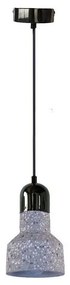 Lampadario a sospensione con filo TERRAZZO 1xE27/60W/230V diametro 12 cm grigio