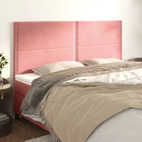 Testiera 4 Pz Rosa 80x5x78/88 Cm İn Velluto /