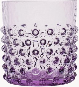 Set di 2 bicchieri in vetro soffiato Hobnail