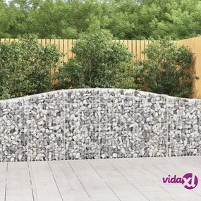 vidaXL Cesto Gabbione ad Arco 400x30x80/100 cm Ferro Zincato