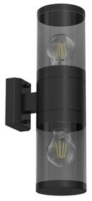 Applique E27 Cilindrica Bidirezionale IP54 da Esterno - Nera