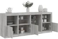 Credenza con Luci LED Grigio Sonoma 164x37x67 cm 3209056