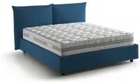 Letto matrimoniale Dbrekal, Letto contenitore con rivestimento in tessuto, 100% Made in Italy, Apertura frontale, con materasso Cm 160x190 incluso, Blu