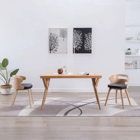 Sedie Da Pranzo 2 Pz Nere İn Legno Curvato E Similpelle /
