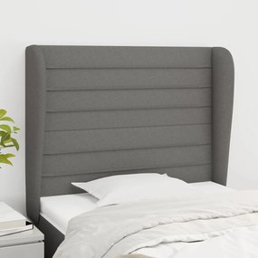 Testiera Ad Orecchio Grigio Scuro 83x23x118/128 Cm İn Tessuto /