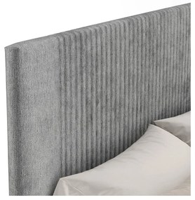 Letto matrimoniale imbottito grigio con contenitore con rete inclusa 180x200 cm Etero – Maison de Rêve