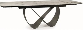Tavolo allungabile Infinity Ceramic bianco/marrone - L160-240 cm