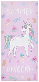 Telo mare rosa e viola in cotone 76x160 cm Summer Unicorn – Catherine Lansfield