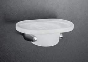 Colombo Design Road B80010cr Porta Sapone a parete in Vetro Acidato Naturale Cromo