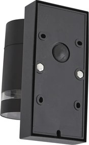 Lampada da parete moderna da esterno nera IP44 con sensore di movimento - Ensam