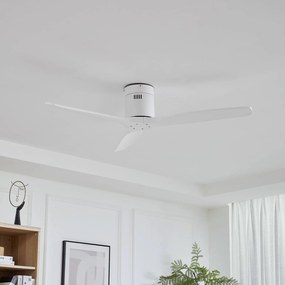 Lucande ventilatore da soffitto Vindur, bianco, DC, silenzioso, Ø 132 cm Vindur, Bianco / Opale, Camera da letto, Metallo, Moderno