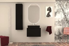 Mobile da bagno sospeso sotto lavabo L 70 x H 43 x P 44 cm nero laccato opaco, 3 cassetti BADEN HAUS MODULA