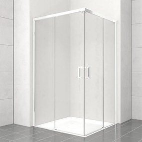 Lato per box doccia angolare scorrevole dritto H 200 x L 70 cm, sp 6 mm bianco vetro senza finitura / trasparente
