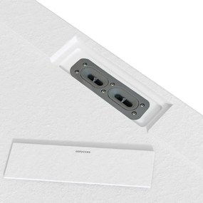 Piatto doccia SANYCCES in resina Siena bianco L 70 x L 140 cm opaco effetto pietra