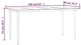 Set Pranzo da Giardino 7 pz con Cuscini in Polyrattan e Acciaio