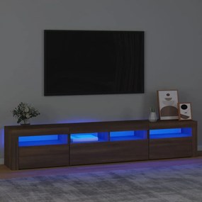 Mobile Porta Tv Con Luci Led Rovere Marrone 210x35x40 Cm /