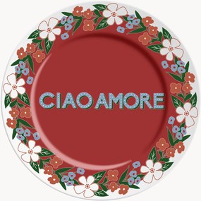 Piatto in porcellana Ciao Amore
