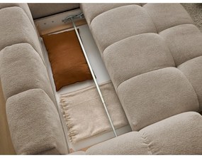 Divano angolare grigio tortora allungabile e con contenitore (penisola a destra/a L) con rivestimento in ciniglia Everest – Bobochic Paris