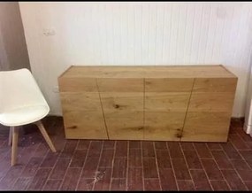 Credenza da 180 cm in legno rovere nodato naturale