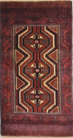 Beluch Tappeto persiano 110x200 Rosso (Iran) Annodato A Mano