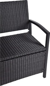 Panchina da giardino in rattan nero Ferrara - Garden Pleasure