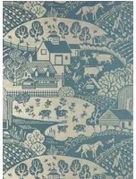 Farrow & Ball Carta da parati Gable - Blue/ Silver