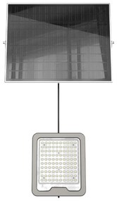 Faro LED Solare 200W IP66, Telecomando Incluso 3.000 lumen - SERIE PRO Colore  Bianco Naturale 4.000K