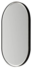 Specchio con illuminazione integrata bagno ovale Pixel L 50 x H 90 x P 5 cm nero