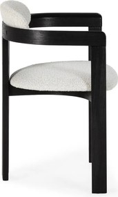 Set di sedie da pranzo bianca/nera in imbottito con braccioli 2 pz Eiden – MOME