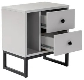 Comodino GLIMMER 50x45,2 cm grigio/nero