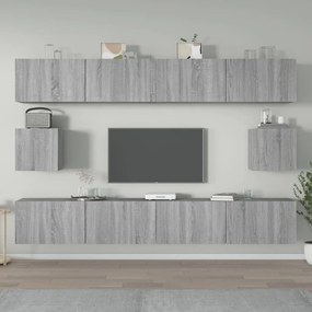 Set Di Mobili Porta Tv 6 Pz Grigio Sonoma İn Legno Multistrato /
