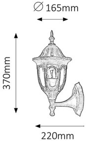 Rabalux 8372 - Applique da esterno MILANO 1xE27/60W/230V