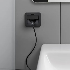 Brilagi - Presa da pavimento incassata per esterni IP55, nera, rettangolare